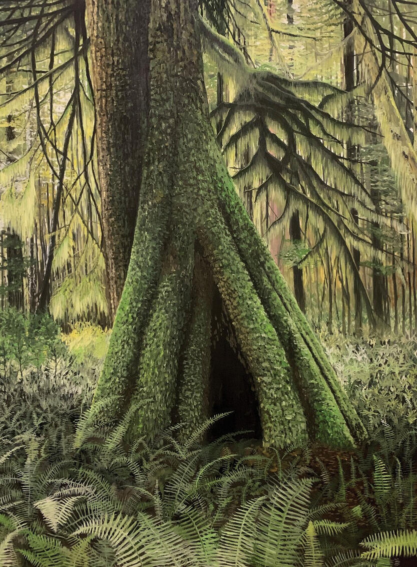 Twisted (2022) - Oil on Canvas 48"x36"x1.5" - Exclusively at Kurbatoff Gallery