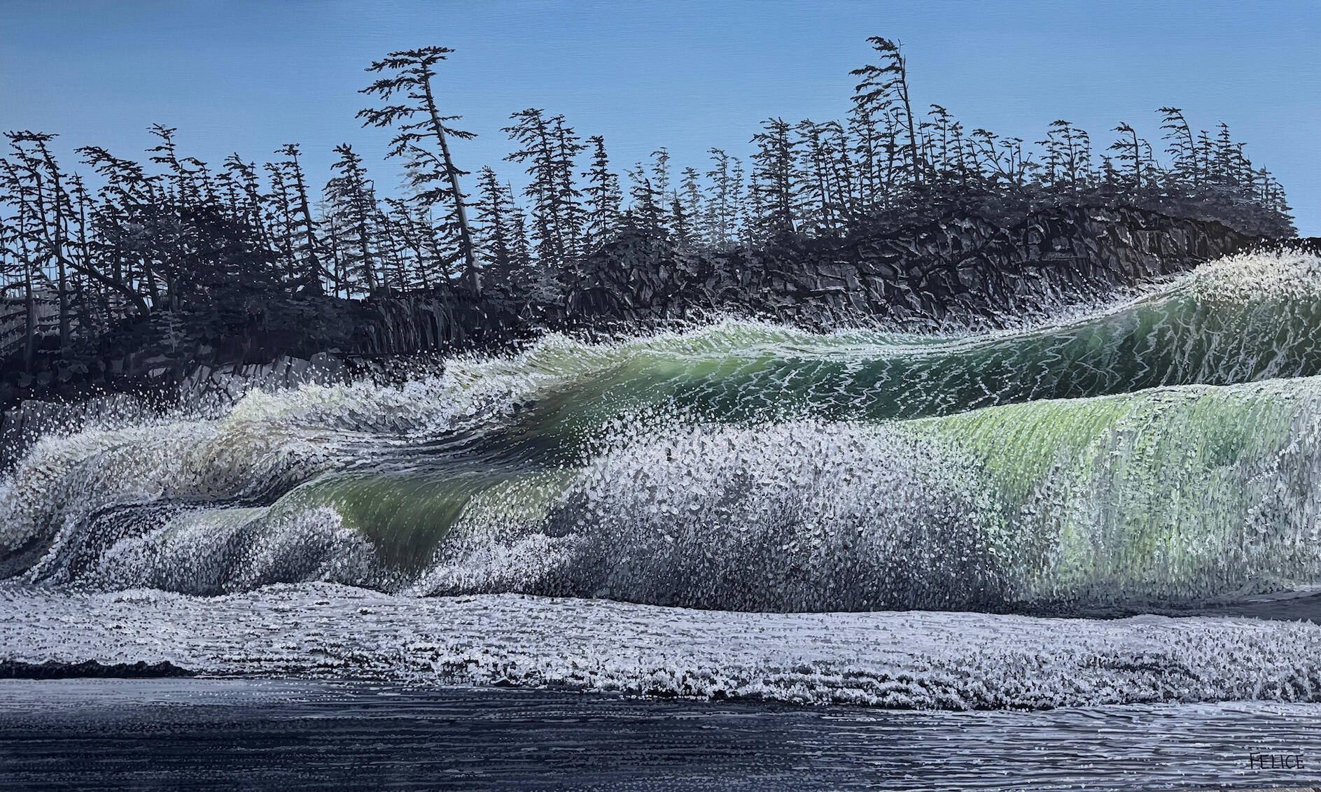 "South Beach", Oil on Canvas 36" x 60"x 1.5 (TGCA)